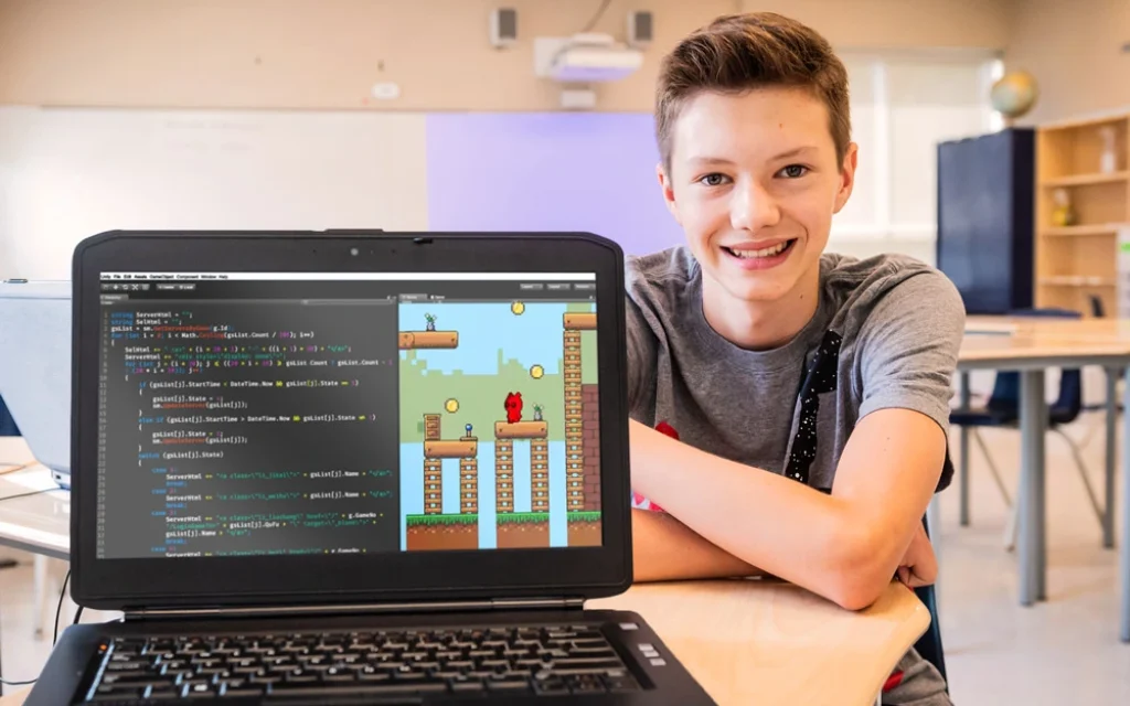 Code training for children through the creation of video games